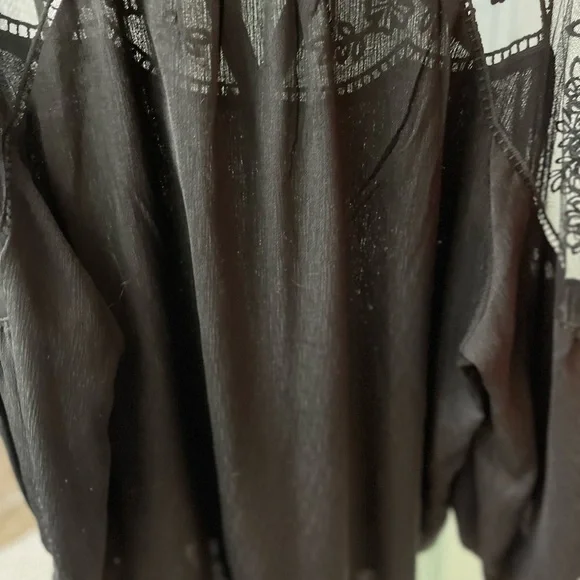 Black Lace Detail Blouse - Picture 3 of 10